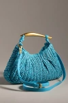 By Anthropologie Raffia Satchel In Blue