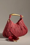 By Anthropologie Raffia Satchel In Red