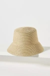 By Anthropologie Raffia Shimmer Bucket Hat In Neutral