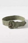 By Anthropologie Raffia-wrapped Stretch Waist Belt In Green