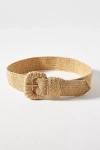By Anthropologie Raffia-wrapped Stretch Waist Belt In Multicolor