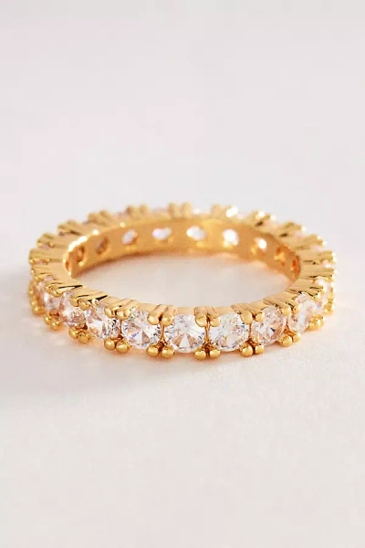 By Anthropologie Rainbow Crystal Ring In Gold