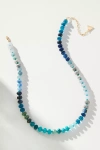 By Anthropologie Rainbow Large-stone Necklace In Blue