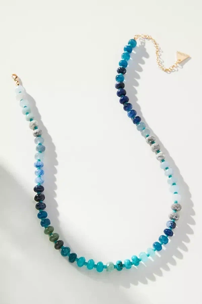 By Anthropologie Rainbow Large-stone Necklace In Blue