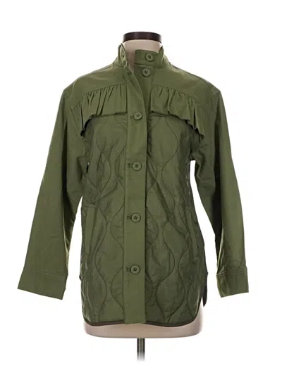 Pre-owned By Anthropologie Raincoat In Green