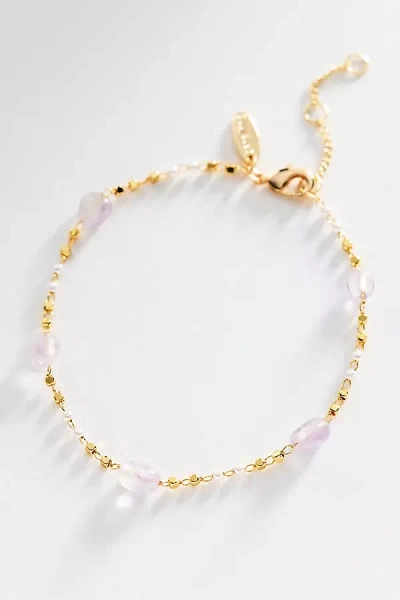 By Anthropologie Rawbar Delicate Stone Bracelet In Gold