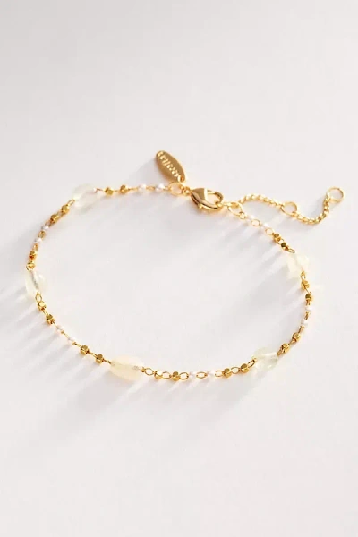 By Anthropologie Rawbar Delicate Stone Bracelet In Gold