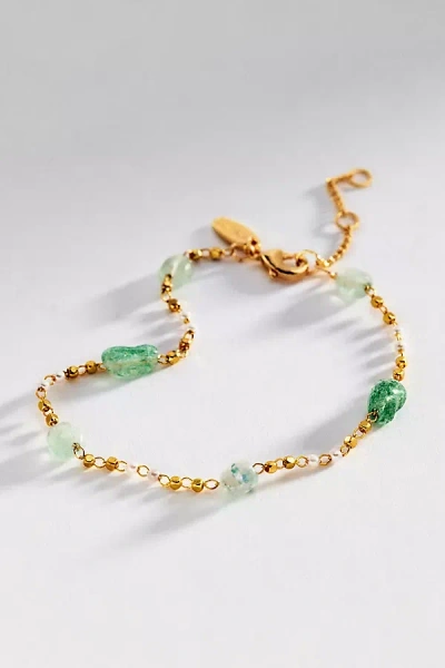 By Anthropologie Rawbar Delicate Stone Bracelet In Gold