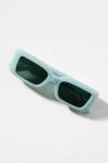 By Anthropologie Rectangle Matte Sunglasses In Blue