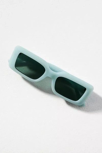 By Anthropologie Rectangle Matte Sunglasses In Blue
