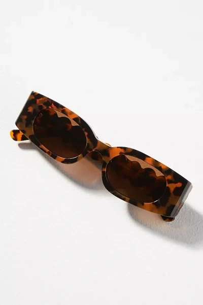 By Anthropologie Rectangle Wavy Temple Sunglasses In Multicolor