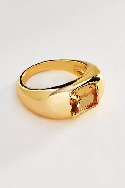 By Anthropologie Rectangular Stone Chunky Ring In Gold