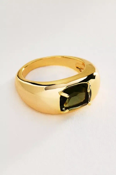 By Anthropologie Rectangular Stone Chunky Ring In Green