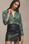 By Anthropologie Relaxed Buttondown Blouse In Green