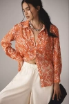 By Anthropologie Relaxed Buttondown Blouse In Red