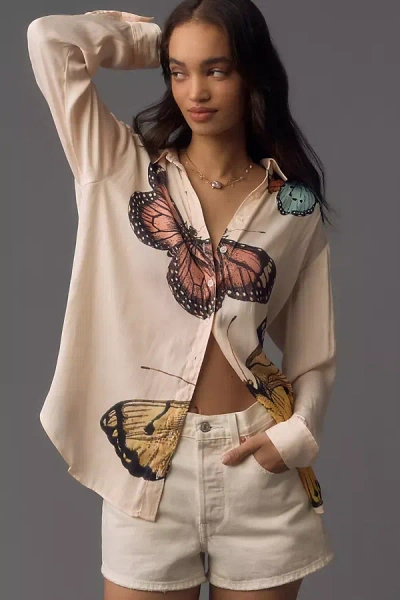 By Anthropologie Relaxed Buttondown Blouse In White