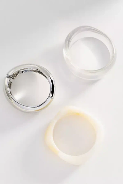 By Anthropologie Resin Bangle Bracelets, Set Of 3 In Multi