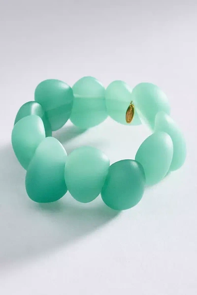 By Anthropologie Resin Beaded Stretch Bracelet In Green