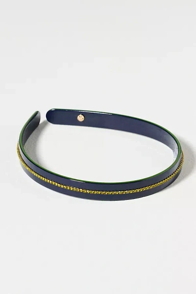 By Anthropologie Resin Crystal Headband In Blue
