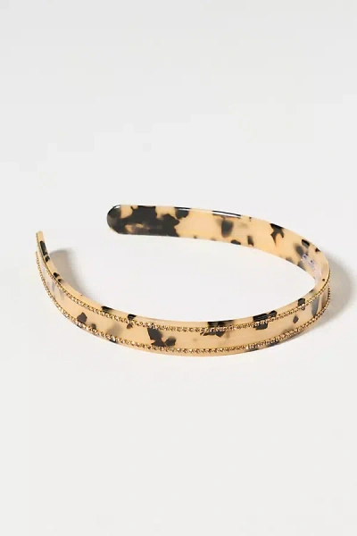 By Anthropologie Resin Crystal Headband In Gold