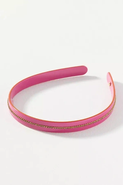 By Anthropologie Resin Crystal Headband In Pink