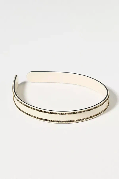 By Anthropologie Resin Crystal Headband In White