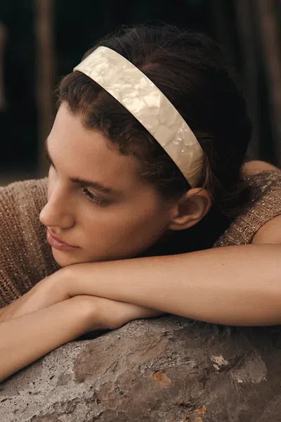 By Anthropologie Resin Headbands, Set Of 2 In White