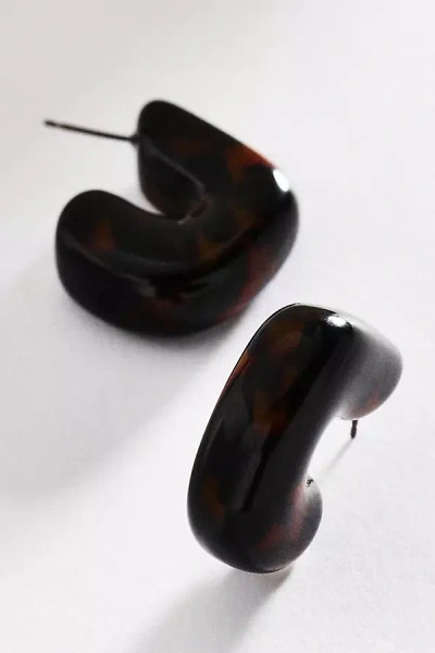 By Anthropologie Resin Hoop Earrings In Brown