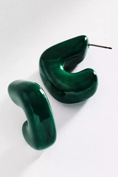 By Anthropologie Resin Hoop Earrings In Green