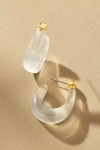 By Anthropologie Resin Rounded Hoop Earrings In Clear