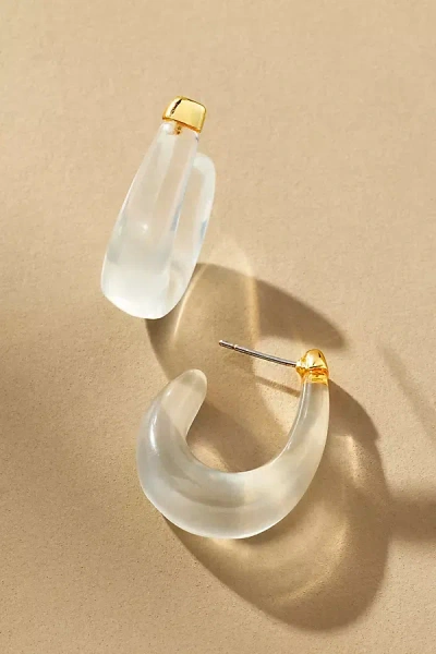By Anthropologie Resin Rounded Hoop Earrings In Clear