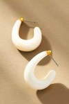By Anthropologie Resin Rounded Hoop Earrings In White