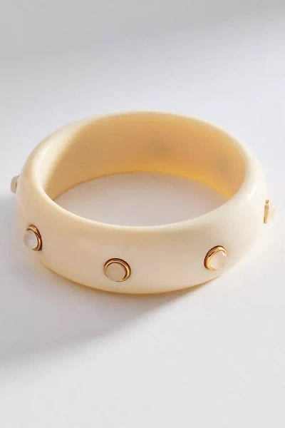 By Anthropologie Resin Stone Bangle Bracelet In Neutral