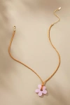 By Anthropologie Retro Flower Pendant Necklace In Pink