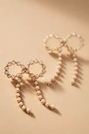 By Anthropologie Rhinestone Bow Earrings In White