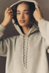 By Anthropologie Rhinestone Hooded Sweatshirt In Gray