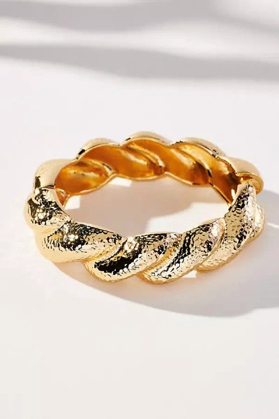 By Anthropologie Ribbed Bangle Bracelet In Gold