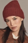 By Anthropologie Ribbed Knit Beanie In Burgundy
