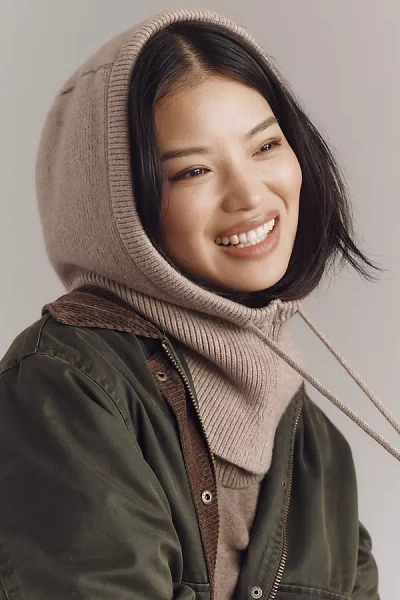 By Anthropologie Ribbed Knit Hood In Sand