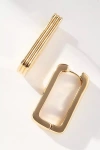 By Anthropologie Ribbed Linear Hoop Earrings In Gold