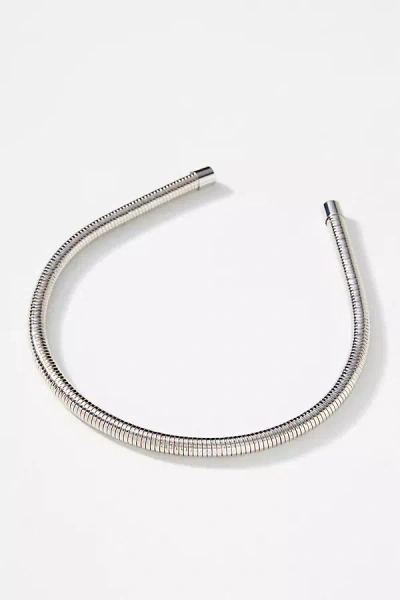 By Anthropologie Ribbed Metal Headband In Metallic
