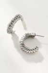 By Anthropologie Ribbed Metal Hoop Earrings In Silver
