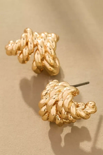 By Anthropologie Ribbed Mini Huggie Earrings