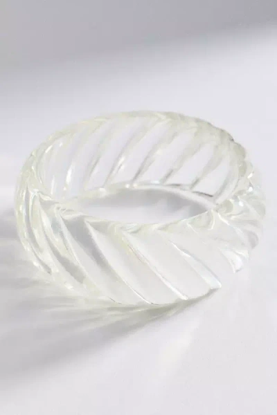 By Anthropologie Ribbed Resin Bangle Bracelet In Transparent