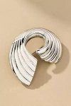By Anthropologie Ribbed Swirl Brooch In Silver