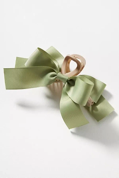 By Anthropologie Ribbon Hair Claw Clip In Green