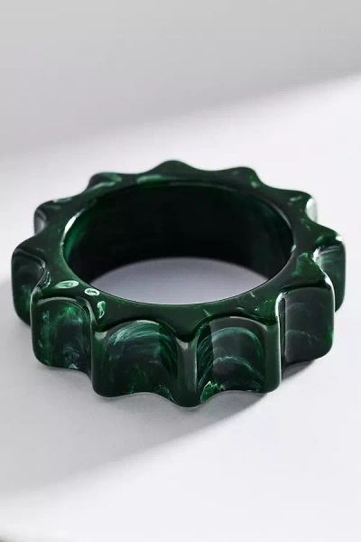 By Anthropologie Ridged Chunky Bracelet In Green