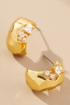 By Anthropologie Rocky Crystal Huggie Earrings In Gold