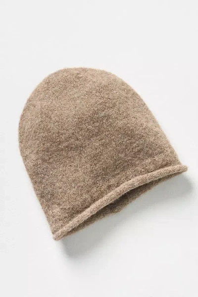 By Anthropologie Roll-brim Beanie In Beige