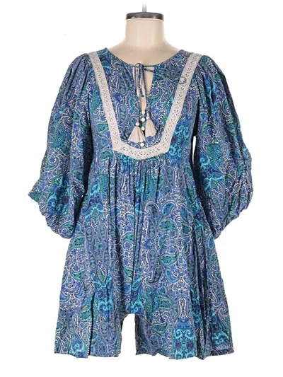 Pre-owned By Anthropologie Romper In Blue